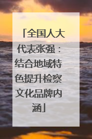 全国人大代表张强：结合地域特色提升检察文化品牌内涵