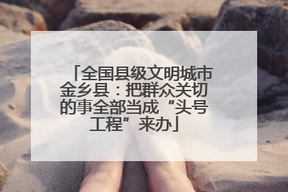 全国县级文明城市金乡县：把群众关切的事全部当成“头号工程”来办
