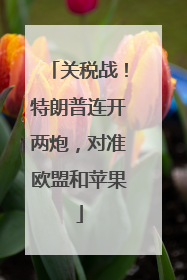 关税战！特朗普连开两炮，对准欧盟和苹果