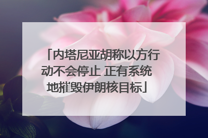 内塔尼亚胡称以方行动不会停止 正有系统地摧毁伊朗核目标
