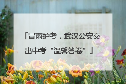 冒雨护考，武汉公安交出中考“温馨答卷”