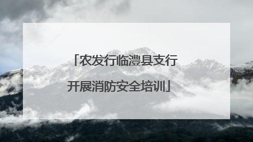农发行临澧县支行开展消防安全培训