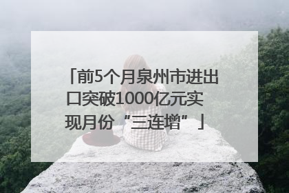 前5个月泉州市进出口突破1000亿元实现月份“三连增”