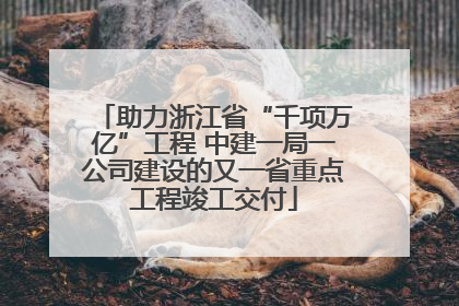 助力浙江省“千项万亿”工程 中建一局一公司建设的又一省重点工程竣工交付