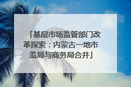 基层市场监管部门改革探索：内蒙古一地市监局与商务局合并