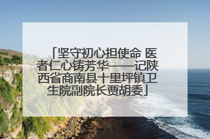 坚守初心担使命 医者仁心铸芳华——记陕西省商南县十里坪镇卫生院副院长贾胡委