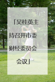 吴桂英主持召开市委财经委员会会议