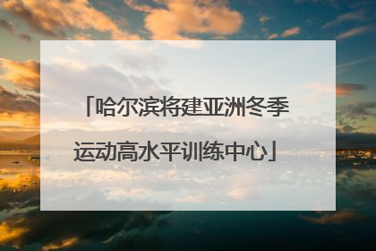哈尔滨将建亚洲冬季运动高水平训练中心