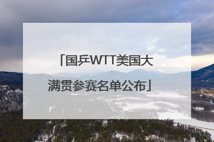 国乒WTT美国大满贯参赛名单公布