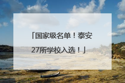 国家级名单！泰安27所学校入选！