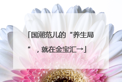 国潮范儿的“养生局”，就在金宝汇→