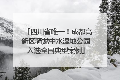 四川省唯一！成都高新区骑龙中水湿地公园入选全国典型案例