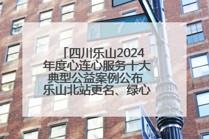 四川乐山2024年度心连心服务十大典型公益案例公布 乐山北站更名、绿心路井盖治理等上榜