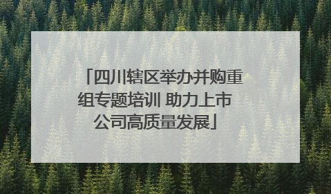 四川辖区举办并购重组专题培训 助力上市公司高质量发展