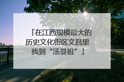 在江西规模最大的历史文化街区文昌里找到“汤显祖”