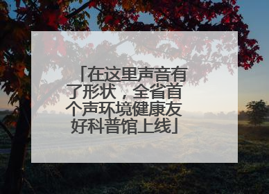 在这里声音有了形状，全省首个声环境健康友好科普馆上线