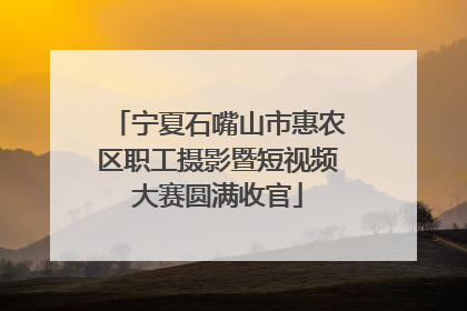 宁夏石嘴山市惠农区职工摄影暨短视频大赛圆满收官