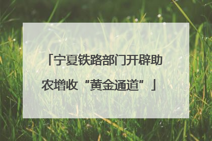 宁夏铁路部门开辟助农增收“黄金通道”