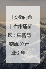 安徽向前丨宿州埇桥区：建智慧物流 兴产业引擎