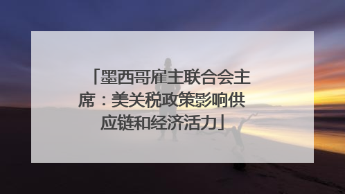 墨西哥雇主联合会主席：美关税政策影响供应链和经济活力