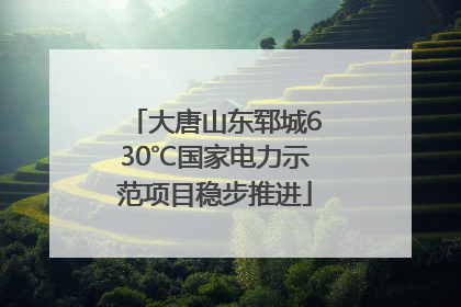 大唐山东郓城630℃国家电力示范项目稳步推进