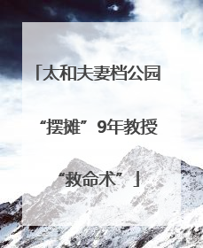 太和夫妻档公园“摆摊”9年教授“救命术”