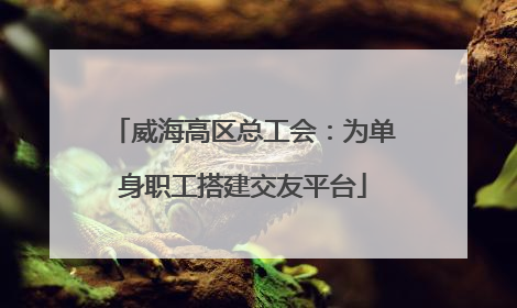 威海高区总工会：为单身职工搭建交友平台