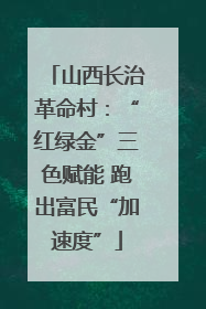 山西长治革命村：“红绿金”三色赋能 跑出富民“加速度”