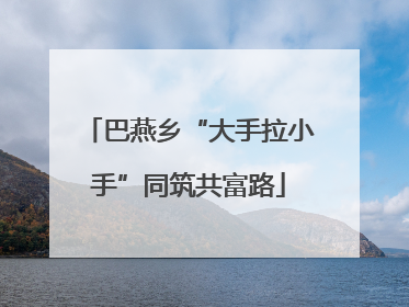 巴燕乡“大手拉小手”同筑共富路