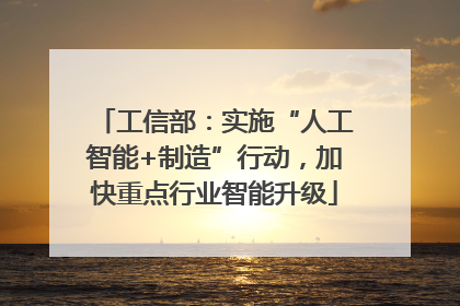 工信部：实施“人工智能+制造”行动，加快重点行业智能升级