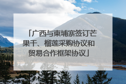 广西与柬埔寨签订芒果干、榴莲采购协议和贸易合作框架协议
