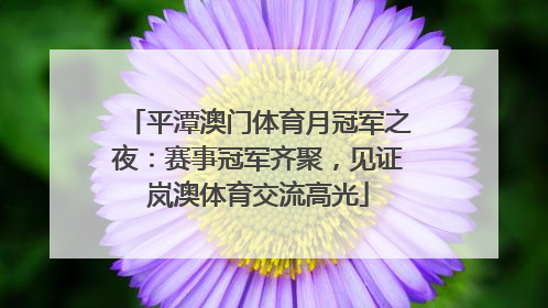 平潭澳门体育月冠军之夜：赛事冠军齐聚，见证岚澳体育交流高光