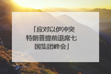 应对以伊冲突 特朗普提前退席七国集团峰会