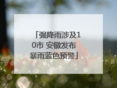 强降雨涉及10市 安徽发布暴雨蓝色预警