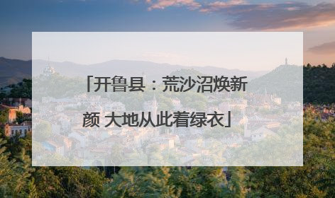 开鲁县：荒沙沼焕新颜 大地从此着绿衣