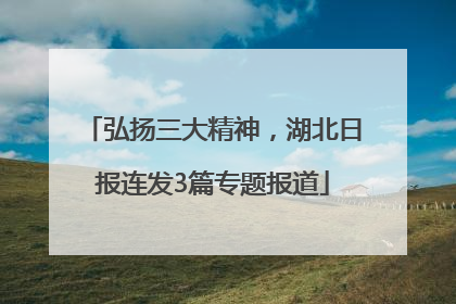 弘扬三大精神，湖北日报连发3篇专题报道