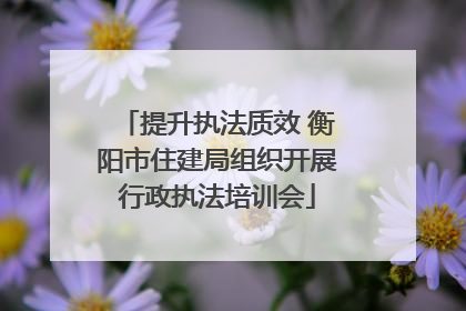 提升执法质效 衡阳市住建局组织开展行政执法培训会