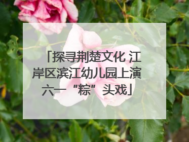 探寻荆楚文化 江岸区滨江幼儿园上演六一“粽”头戏