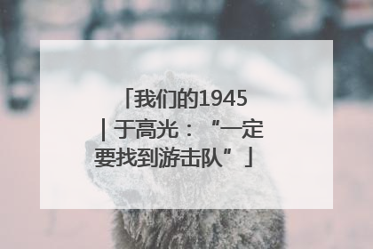 我们的1945｜于高光：“一定要找到游击队”