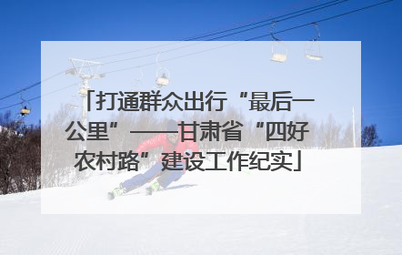 打通群众出行“最后一公里”——甘肃省“四好农村路”建设工作纪实