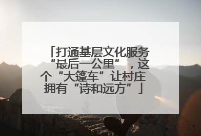 打通基层文化服务“最后一公里”，这个“大篷车”让村庄拥有“诗和远方”