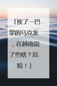 挨了一巴掌的马克龙，在越南说了些啥？危险！