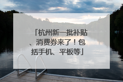 杭州新一批补贴、消费券来了！包括手机、平板等
