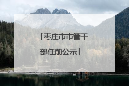 枣庄市市管干部任前公示