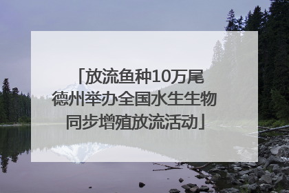 放流鱼种10万尾 德州举办全国水生生物同步增殖放流活动