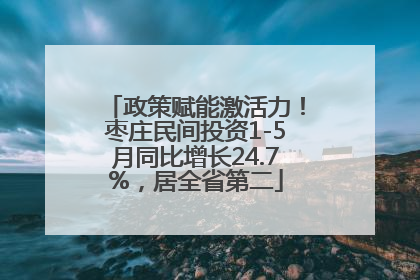 政策赋能激活力！枣庄民间投资1-5月同比增长24.7%，居全省第二