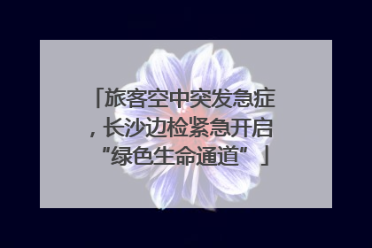 旅客空中突发急症，长沙边检紧急开启“绿色生命通道”