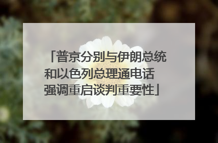 普京分别与伊朗总统和以色列总理通电话 强调重启谈判重要性