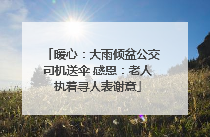 暖心：大雨倾盆公交司机送伞 感恩：老人执着寻人表谢意