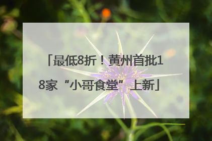 最低8折！黄州首批18家“小哥食堂”上新